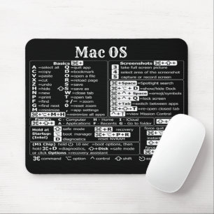 Tapis De Souris Macbook Mac OS symboles de raccourcis bureau ensei