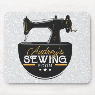 Tapis De Souris Machine à coudre antique AJOUTER LE NOM Seamstress