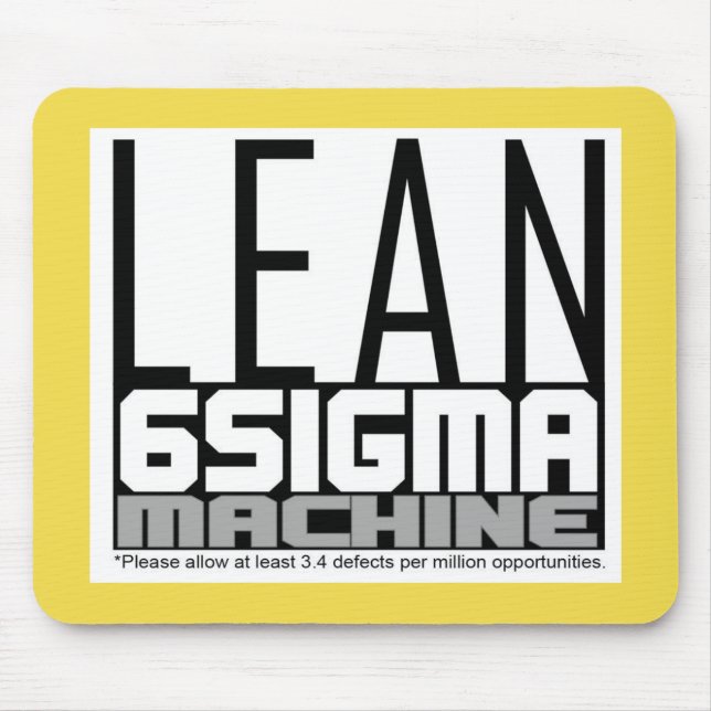 Tapis De Souris Machine Lean Six Sigma (Jaune) (Devant)