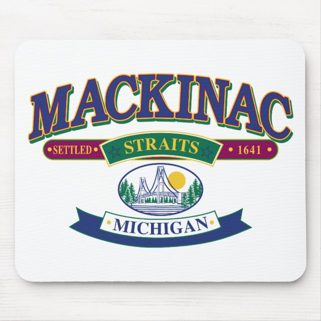 Tapis De Souris Mackinac-glacière-SVG-[Conver (Devant)