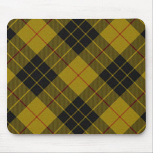 Tapis De Souris MacLeod tartan yellow black plaid