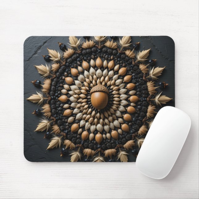 Tapis De Souris Macro Mandala semence (Avec souris)