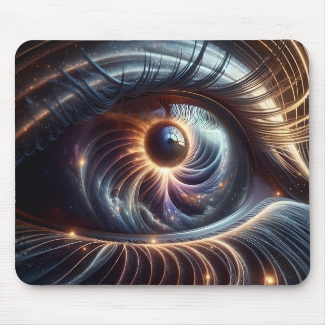 Tapis De Souris Macro Shot of Eye Space Galaxy Digital (Devant)