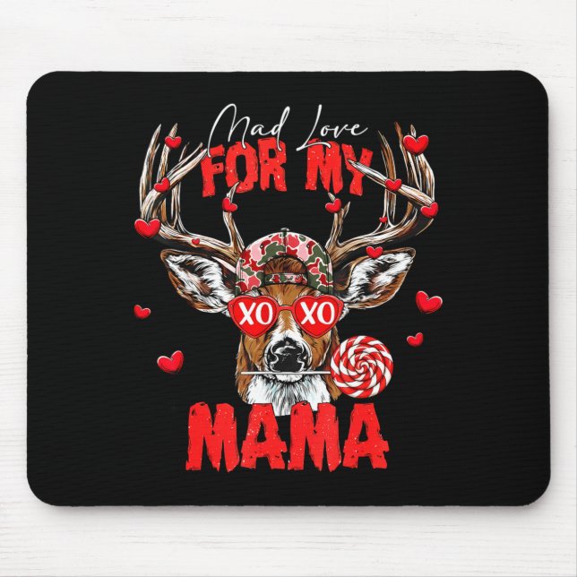 Tapis De Souris Mad Retro Love For My Mama Deer Hunting Happy Vale (Devant)