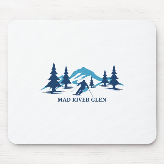 Tapis De Souris Mad River Glen Vermont Ski Ski Ski Snowboard Dans (Devant)