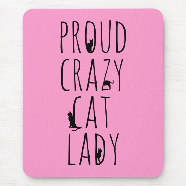 Tapis De Souris Madame folle fière de chat (Devant)
