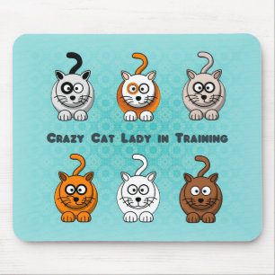 Tapis De Souris Madame folle In Training Mousepad de chat