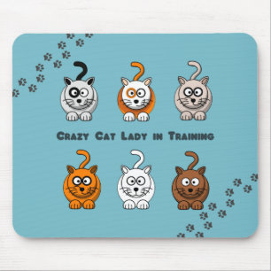 Tapis De Souris Madame folle In Training Mousepad de chat