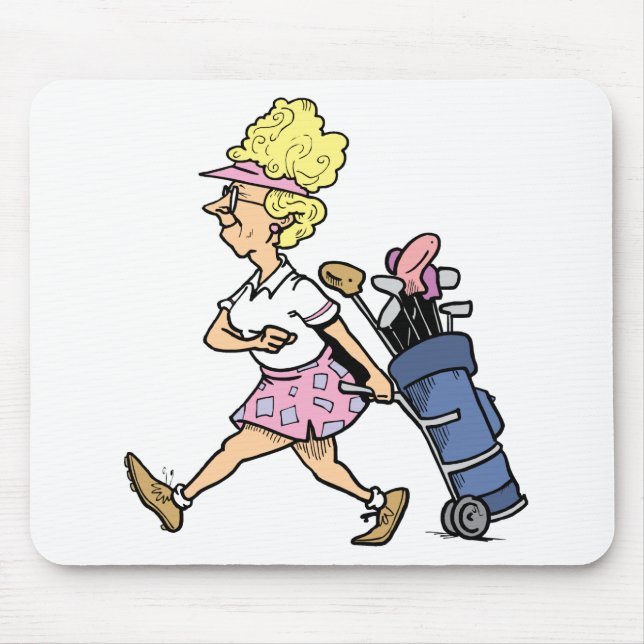Tapis De Souris Madame Golfer Tshirts et cadeaux (Devant)