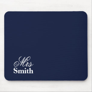 Tapis De Souris Madame personnalisé Nom Navy