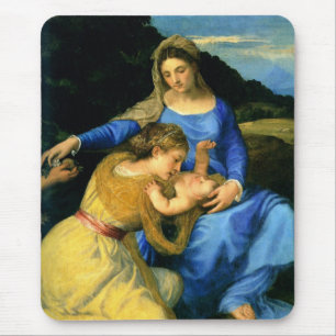 Tapis De Souris Madonna Et Enfant Avec La Jeune Sainte Catherine