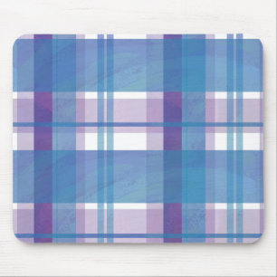 Tapis De Souris Madras Plaid Blue et Purple