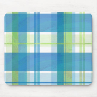 Tapis De Souris Madras Plaid Green and Blue