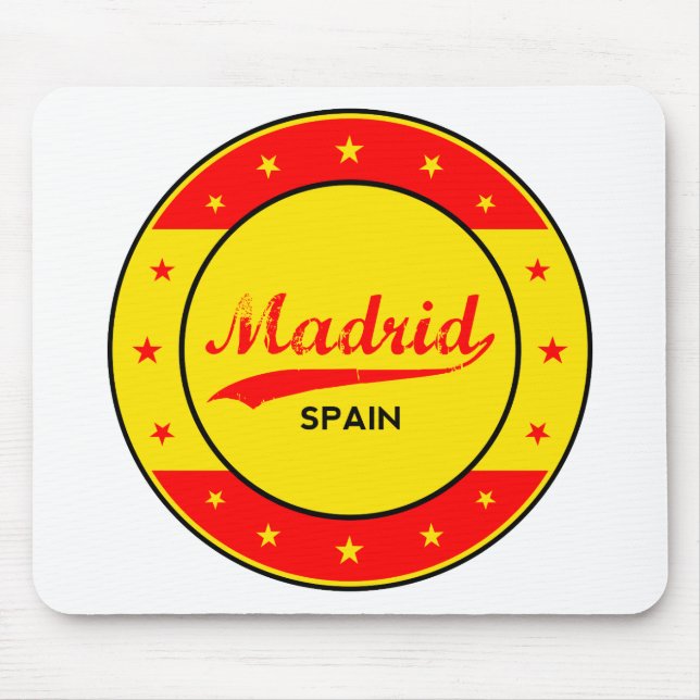 Tapis De Souris Madrid, Espagne, cercle, rouge (Devant)