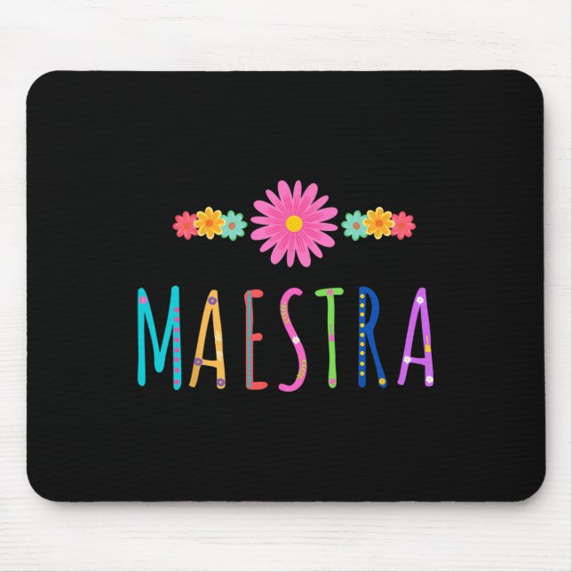Tapis De Souris Maestra Cinco De Mayo Espagnol Mexicain Enseignant (Devant)