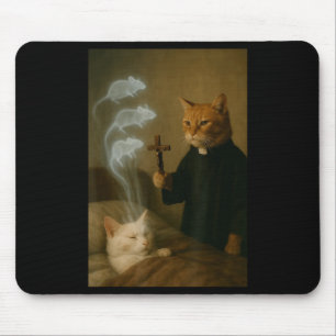 Tapis De Souris Mage Chat Mème Chat Exorcisme Souris Drôle Fantais