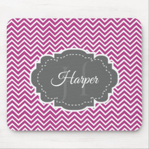 Tapis De Souris Magenta Chevron Souris Personnalisé Pad