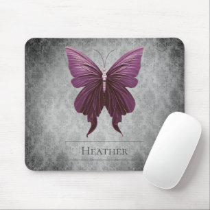 Tapis De Souris Magenta Joaillé Papillon Damas