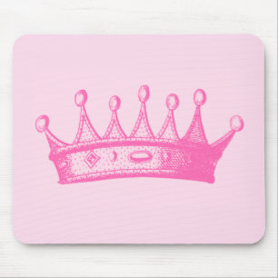 Tapis De Souris Magenta Princess Crown sur Arrière - plan rose