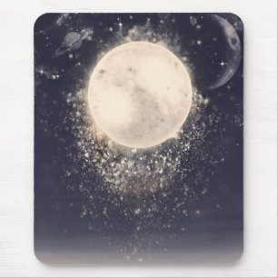 Tapis De Souris Magie de la Lune Rêvée Étincelles Cosmiques