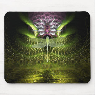 Tapis De Souris Magie Mousepad de fractale de libellule
