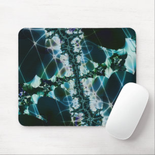 Tapis De Souris Magique   Art fractal bleu et vert