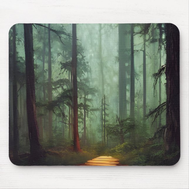 Tapis De Souris Magnifique Chemin Forestier Artwork numérique (Devant)