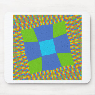 Tapis De Souris Magnifique conception d'impression d'art vert bleu