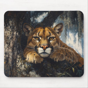 Tapis De Souris Magnifique couguar en forêt