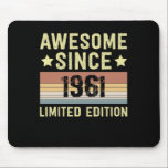 Tapis De Souris Magnifique depuis 1961 Retro Funny Birthday Party<br><div class="desc">1</div>