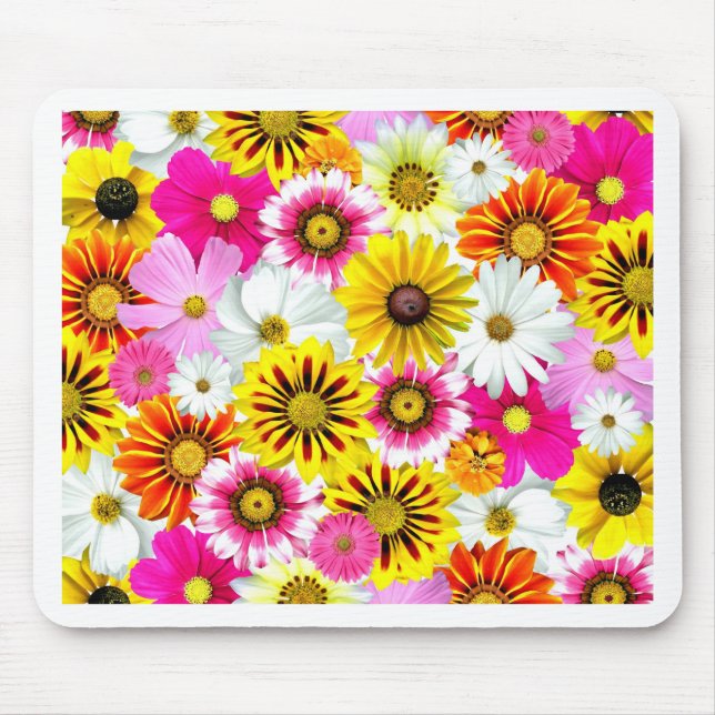Tapis De Souris Magnifique fleurs rose jaune Accessoires motifs (Devant)