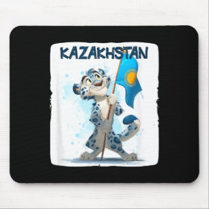 Tapis De Souris Magnifique Grand Félin avec Costume de Drapeau du