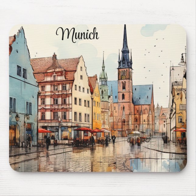Tapis De Souris Magnifique Munich peint (Devant)