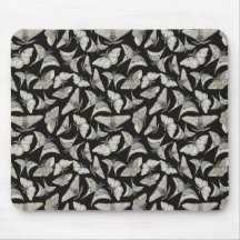 Magnifique Papillon de Nuit Noir Beige Motif