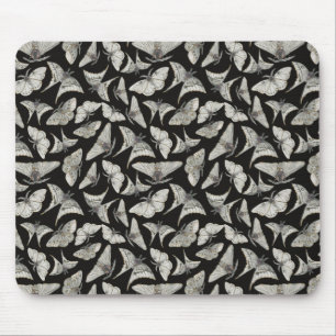 Tapis De Souris Magnifique Papillon de Nuit Noir Beige Motif
