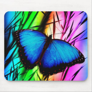 Tapis De Souris Magnifique Papillon Morpho Bleu