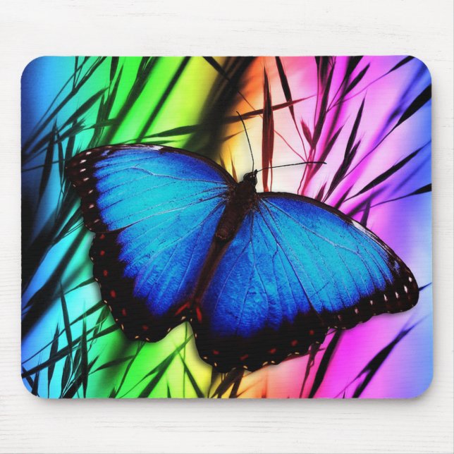 Tapis De Souris Magnifique Papillon Morpho Bleu (Devant)