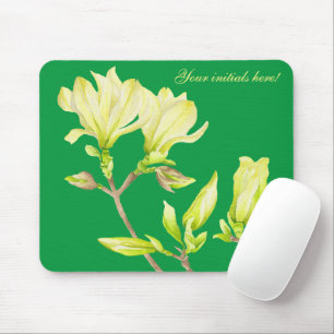 Tapis De Souris Magnolias Jaune sur un carnet de souris