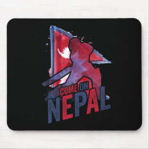 Tapis De Souris Maillot de cricket du Népal Supporter du drapeau n