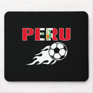 Tapis De Souris Maillot de fans de football fiers du Pérou Drapeau