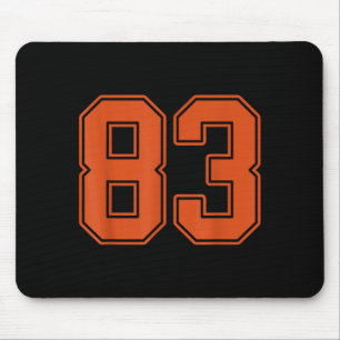 Tapis De Souris Maillot de joueur numéro 83 orange brûlé uniforme
