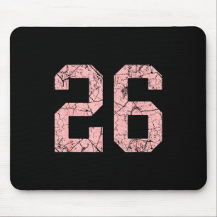 Tapis De Souris Maillot de joueur rose et noir numéro 26 uniforme