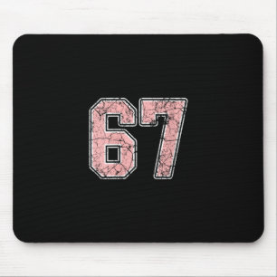 Tapis De Souris Maillot de Joueuse Féminin Rose et Blanc Numéro 67