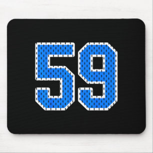 Tapis De Souris Maillot de sport de couleur bleu vif numéro 59
