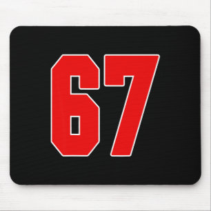 Tapis De Souris Maillot numéro 67 rouge grande #67 uniforme jeu pr