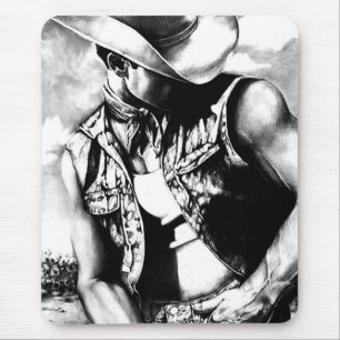 Tapis De Souris Main d'art - dessiné masculin cowboy occidental co