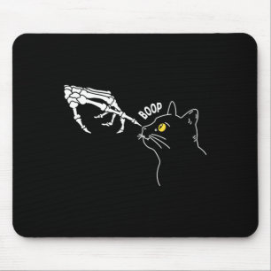 Tapis De Souris Main de squelette de chat noir Halloween pour femm