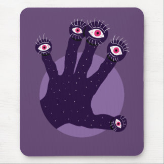 Tapis De Souris Main déplaisante Horreur avec yeux