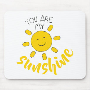Tapis De Souris Main Jaune dessinée Soleil Bonjour soleil Image Su