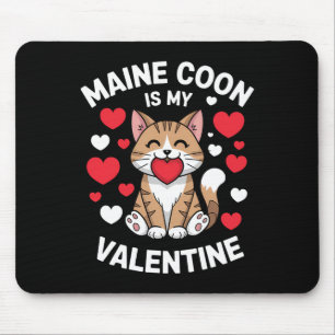 Tapis De Souris Maine Coon Saint-Valentin Conception de chat adora